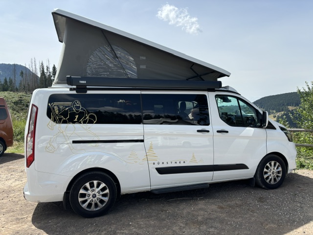 camping-car BURSTNER TRANSIT CUSTOM   extérieur / latéral droit