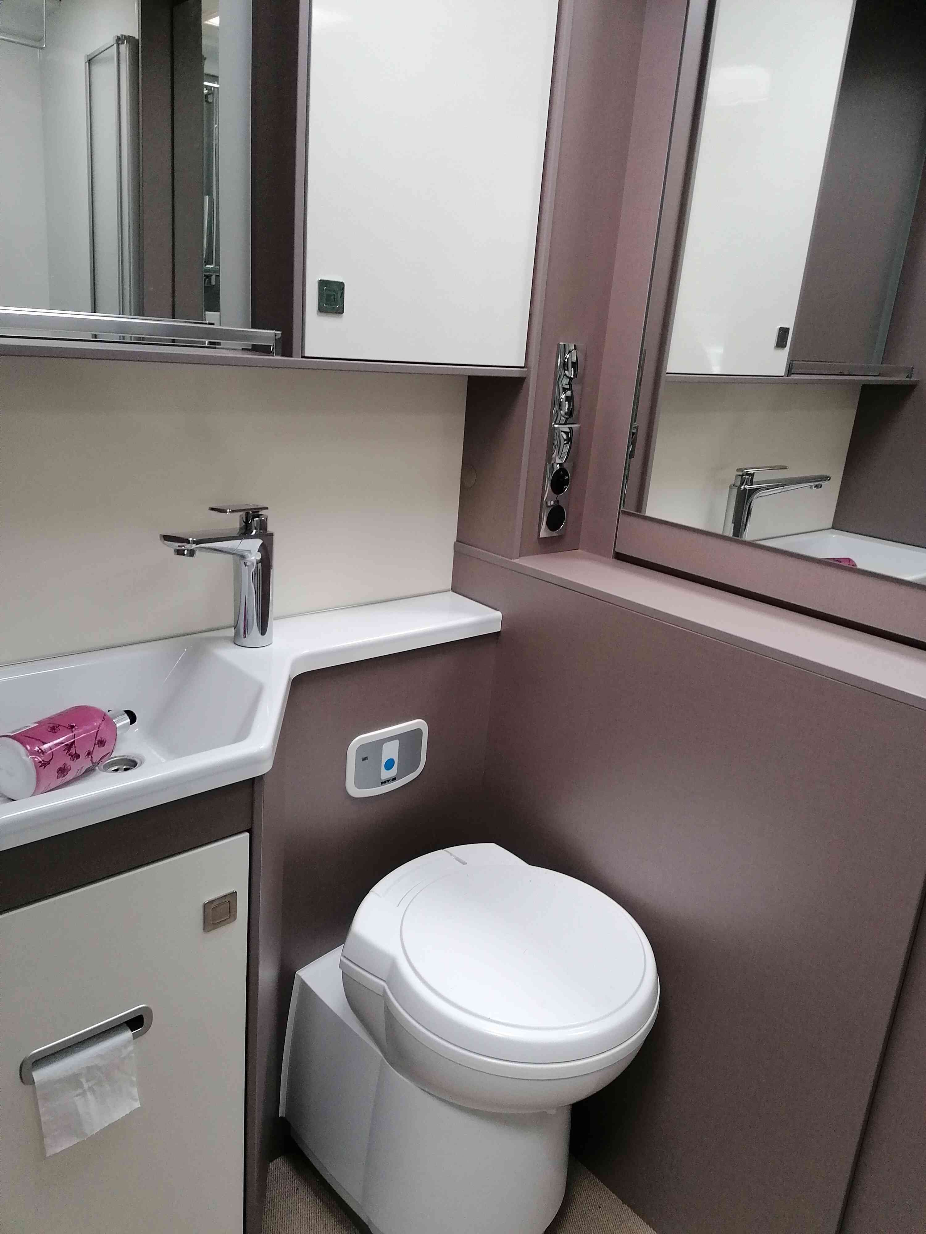 camping-car BURSTNER LYSEO PRIVILEGE TD 680G  intérieur / salle de bain  et wc
