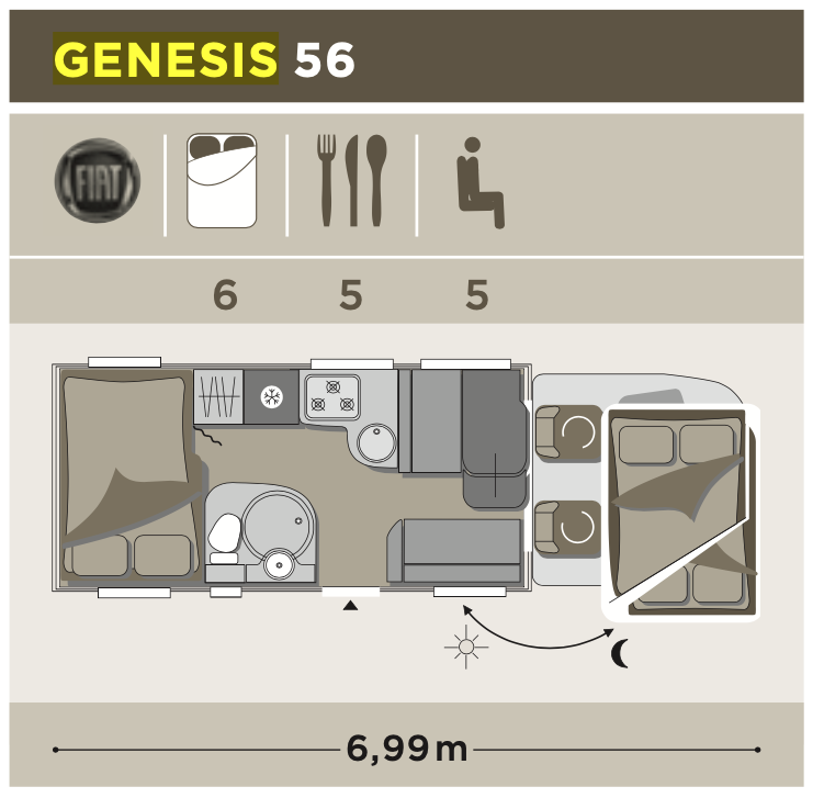 camping-car CHALLENGER GENESIS 56  intérieur / coin salon